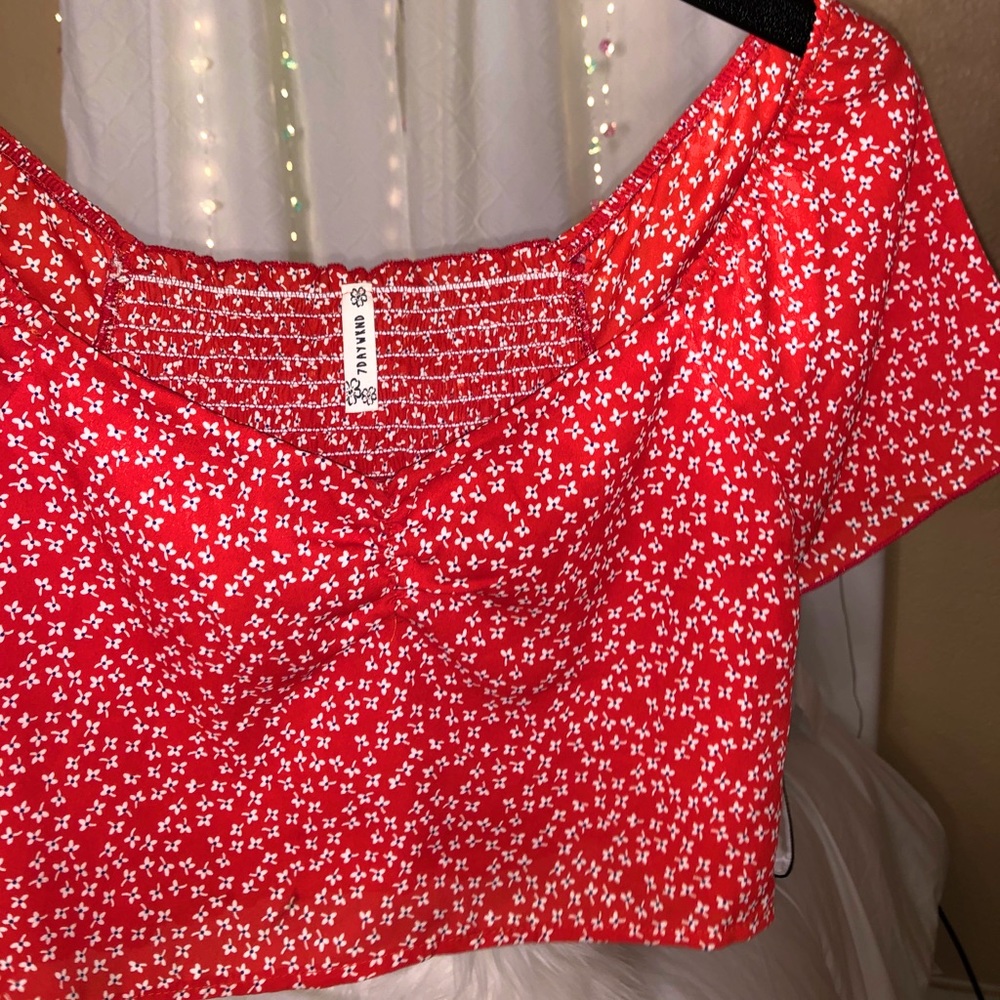 Red crop top